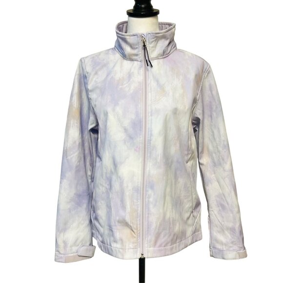 Giordano Fleece Pastel Tie-Dye Full Zip Jacket Water Resistance Relax Fit Large - Picture 4 of 9